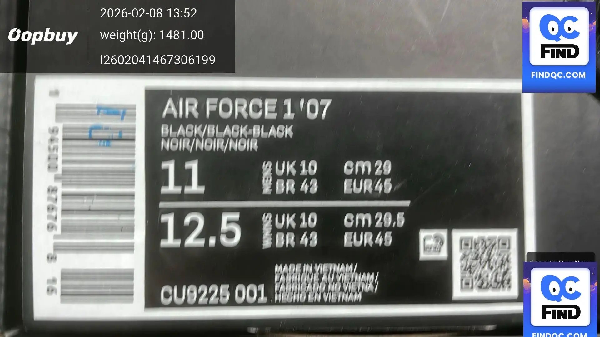 Nike Air Force 1 '07 Black/Black-Black