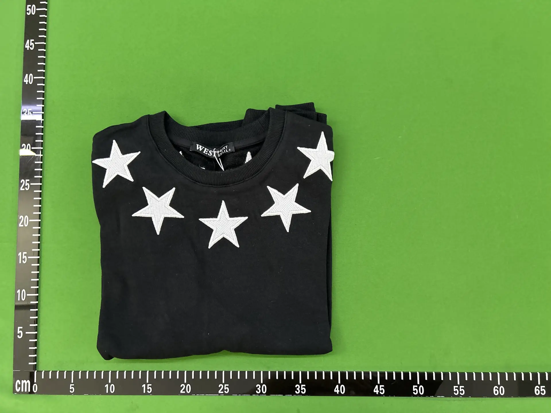 WEST POINT Snail Men's Black Embroidered Star Sweatshirt