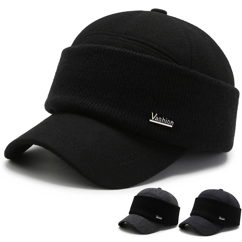Winter Old Man Hat Men Middle-aged and Elderly Ear Protection Old Man Cotton Hat Middle-aged Warm Winter Grandpa Dad Cap