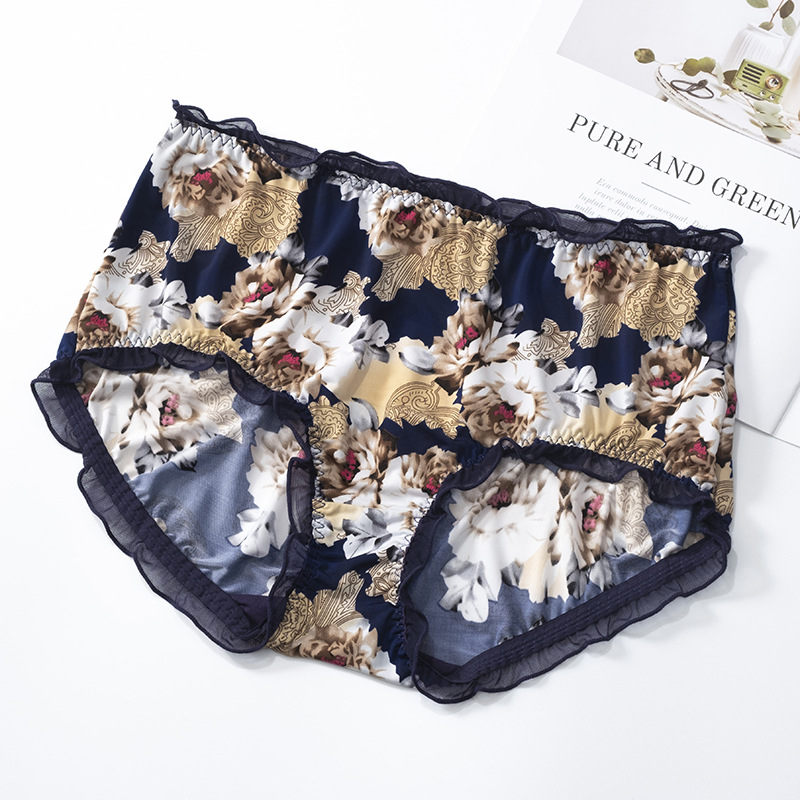 Leopard Print Milk Silk Large Size Women's Underwear Fashion Sexy Chubby m High Stretch Mid-Waist Briefs