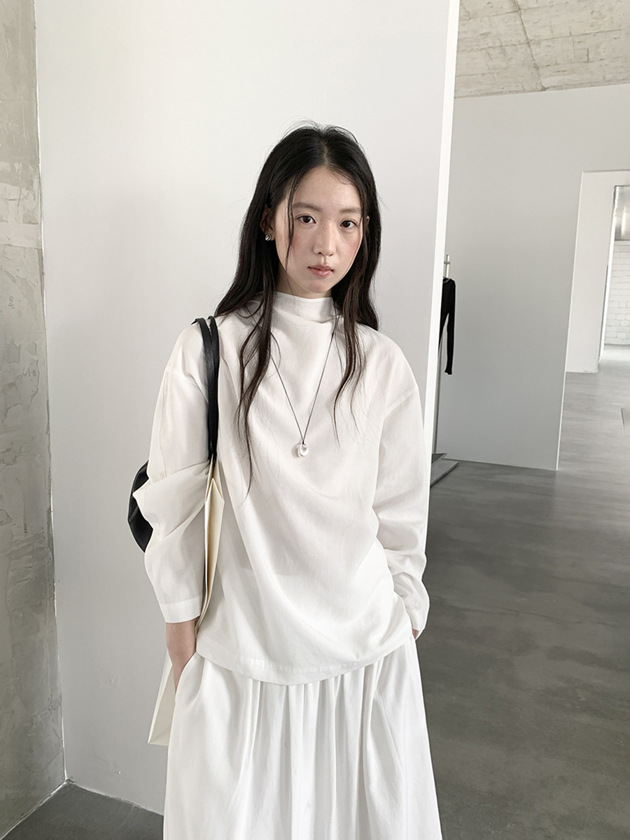 Love and Nancy Thirteen Lines 2026 Spring/Summer Tencel Shirt for Women with Draped Collar, Drawstring Waist, and Single-Button Design 03730
