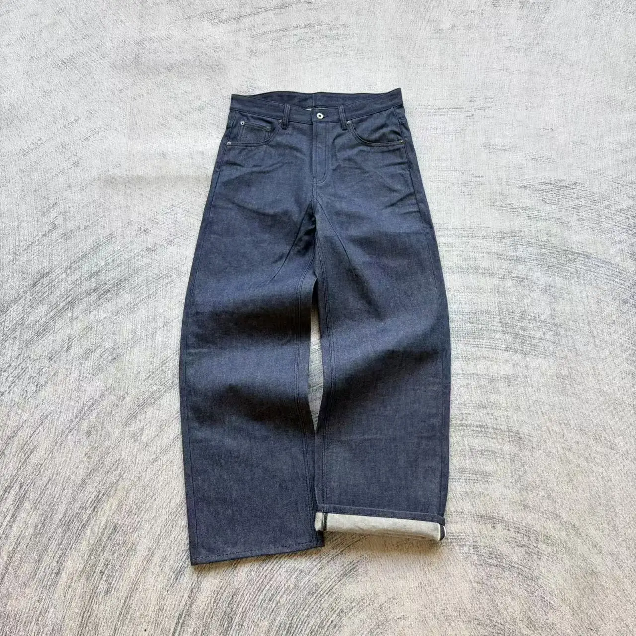 Fmade Dark Blue Red-Edged Fabric Denim