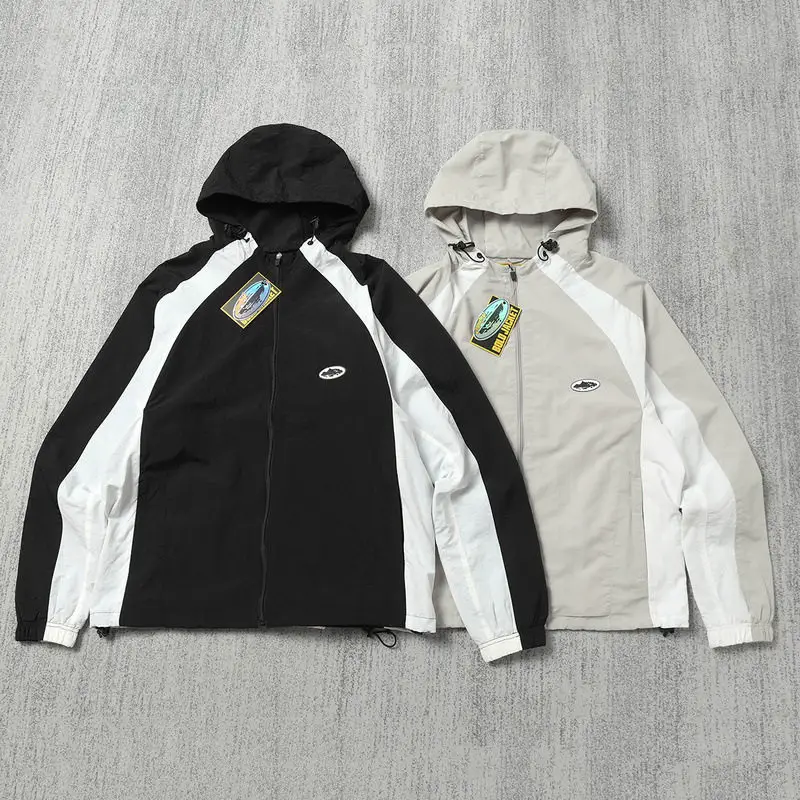 Spring and Autumn New Corteiz Devil Island Color blocked Embroidered Small Logo Windbreaker Jacket Casual Set Stormtrooper Clothes ins