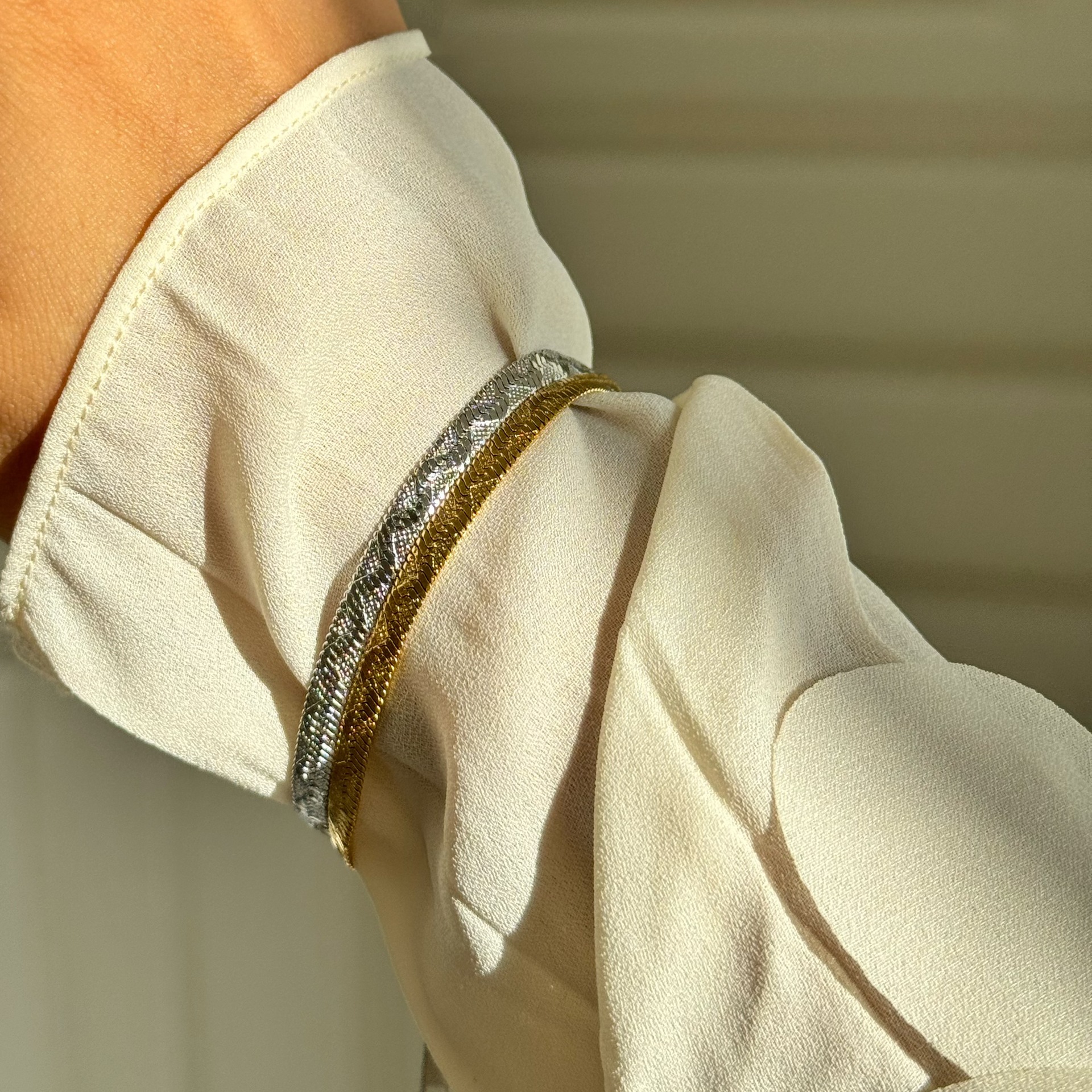 Dazan European and American Style Simple Embossed Chain Wholesale 18K Real Gold Electroplated Stainless Steel 4mm Pattern Bracelet and Anklet Set