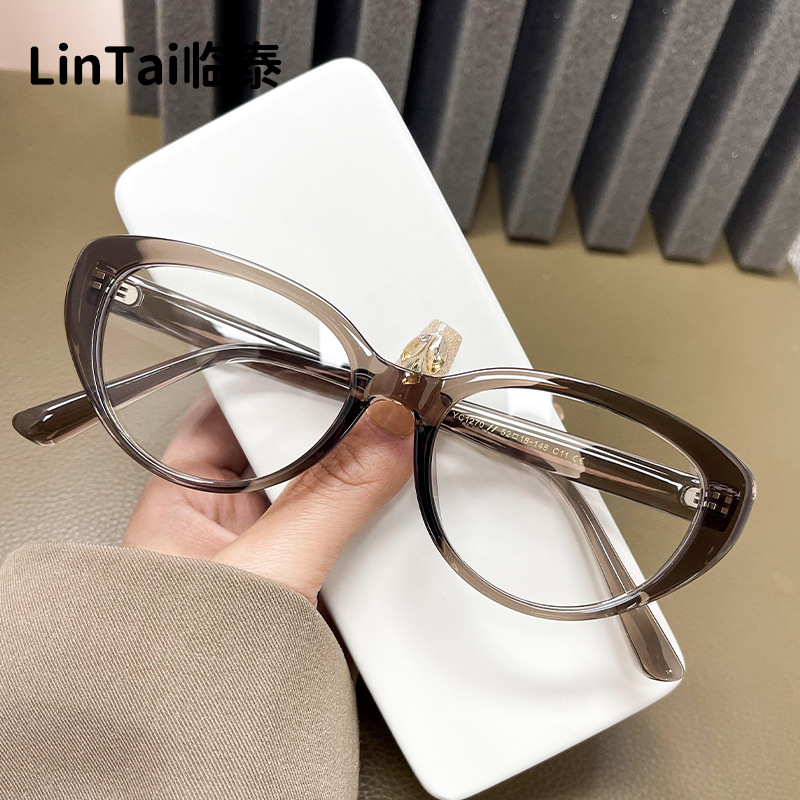 YC1270 new vintage street cat's eye glasses fashion Korean glasses round frame European and American slim myopia glasses