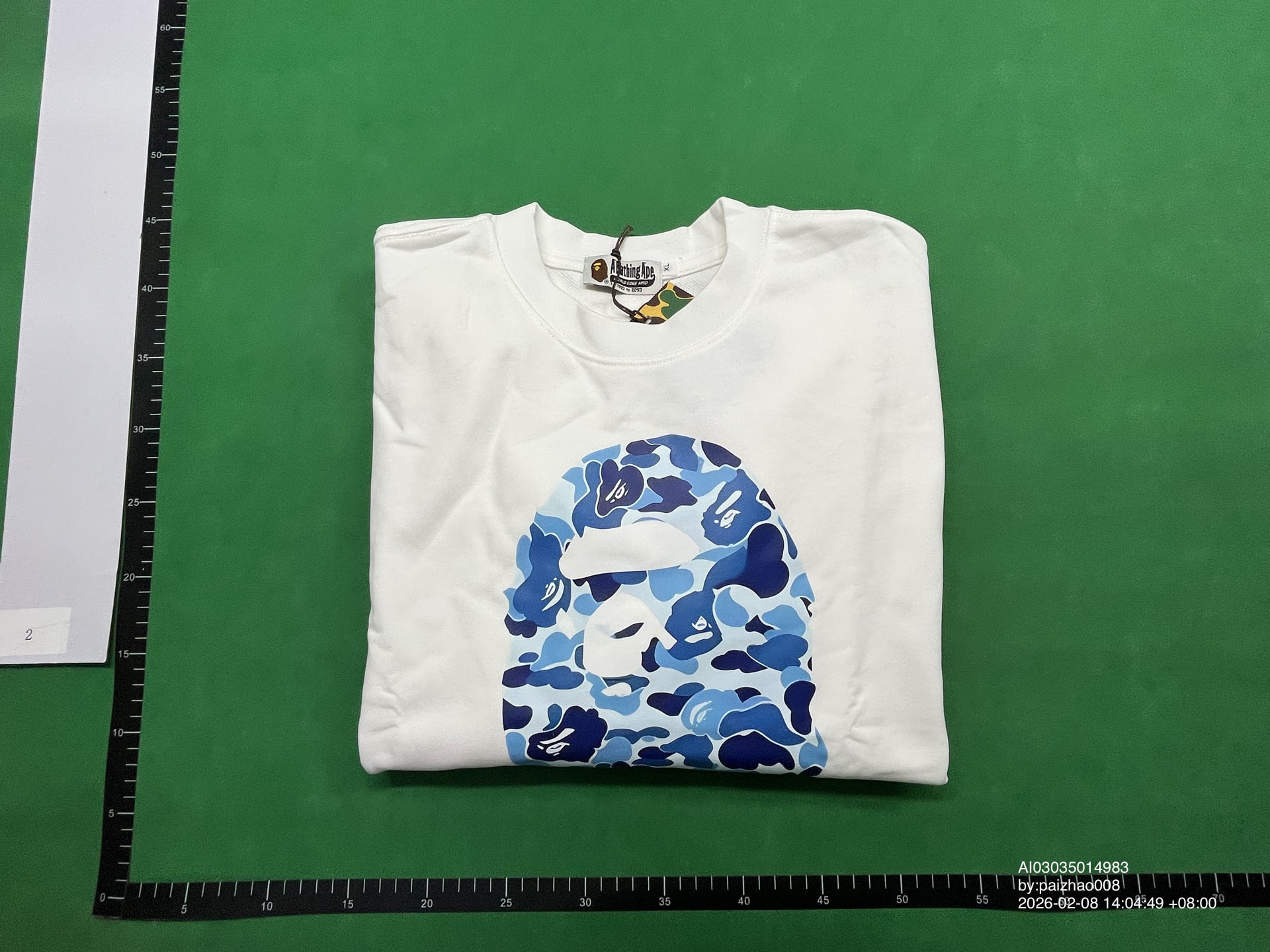 Cross-border foreign trade wholesale tide brand BAPE shark ape head crew neck vests a generation of autumn and winter terry vests QC