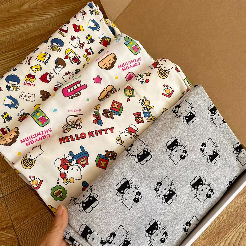 Cartoon Hellokitty Pajamas, Walking Pants, Air-Conditioned Pants, Home Pants, Women's Summer Casual Pants, Loose and Wearable Pants