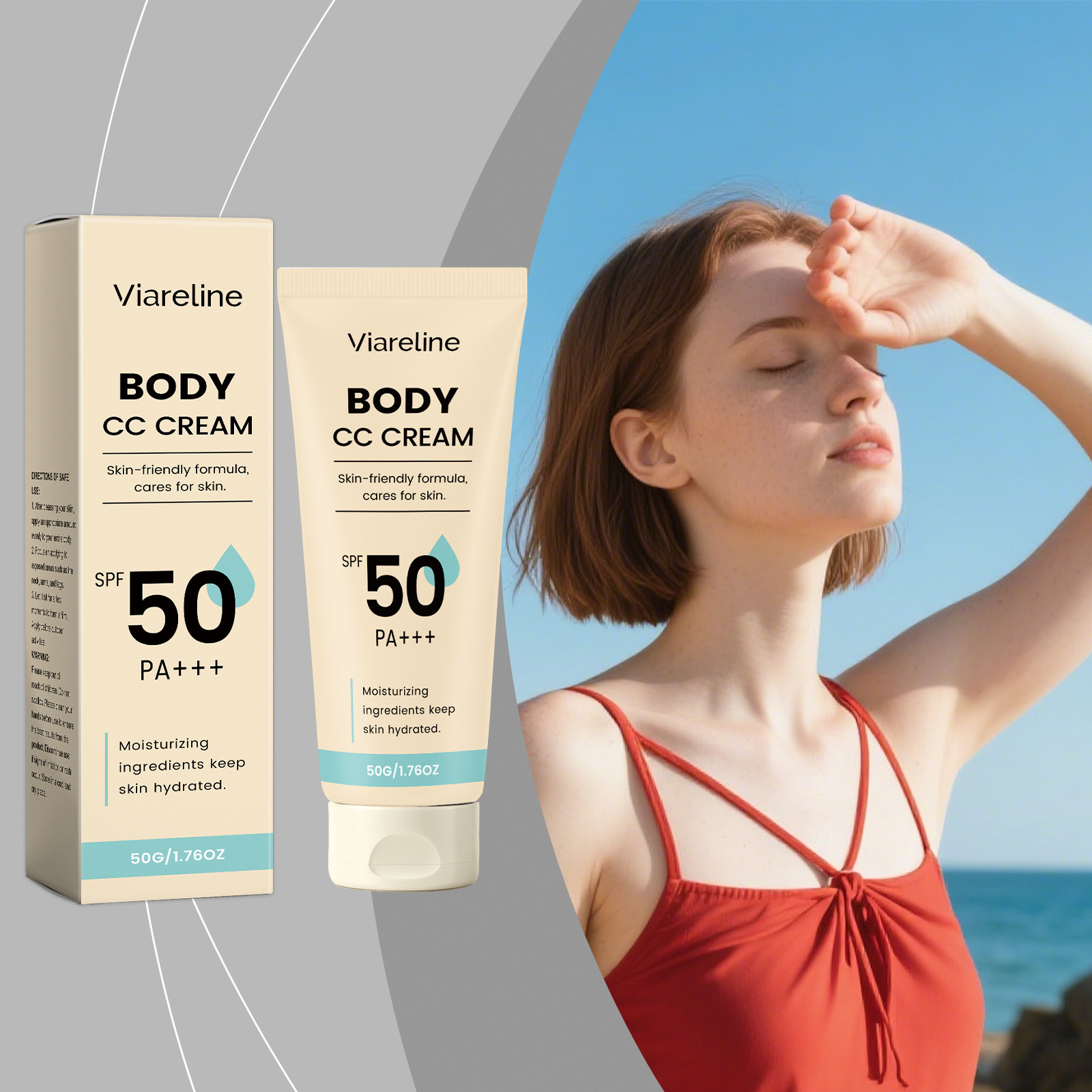 Viareline Body Protective Cc Cream Mild, Moisturizing, Skin-Friendly Outdoor Body Skin Repair and Protective Cream