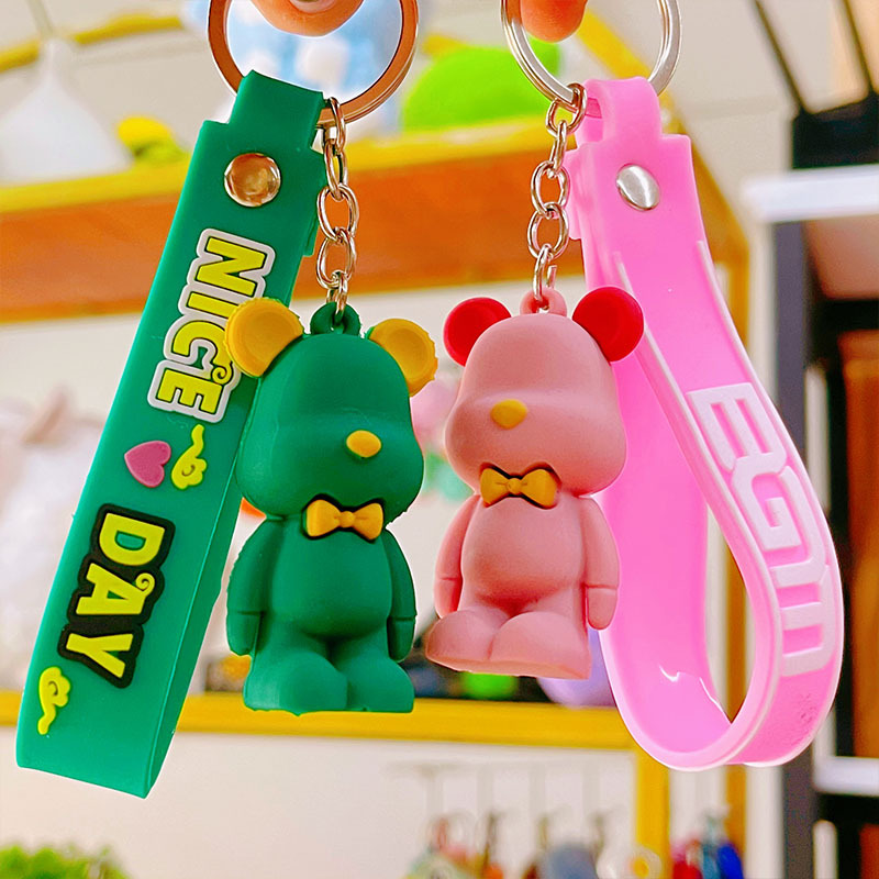 Creative Internet Celebrity Nordic Violent Bear Bow Tie Bear Fashion Keychain Car Gift Cartoon Doll Cheap Small Item