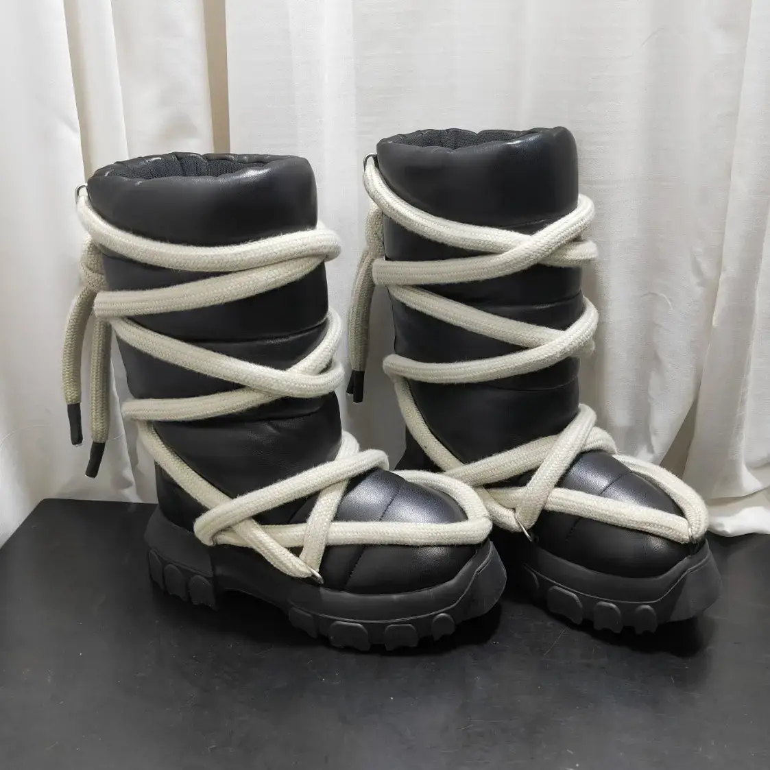 2024 Hot Ro Crazy Strappy Snow Boots Dark Style Knee High Shoes Fashion Boots Winter Heattech Fashion Boots