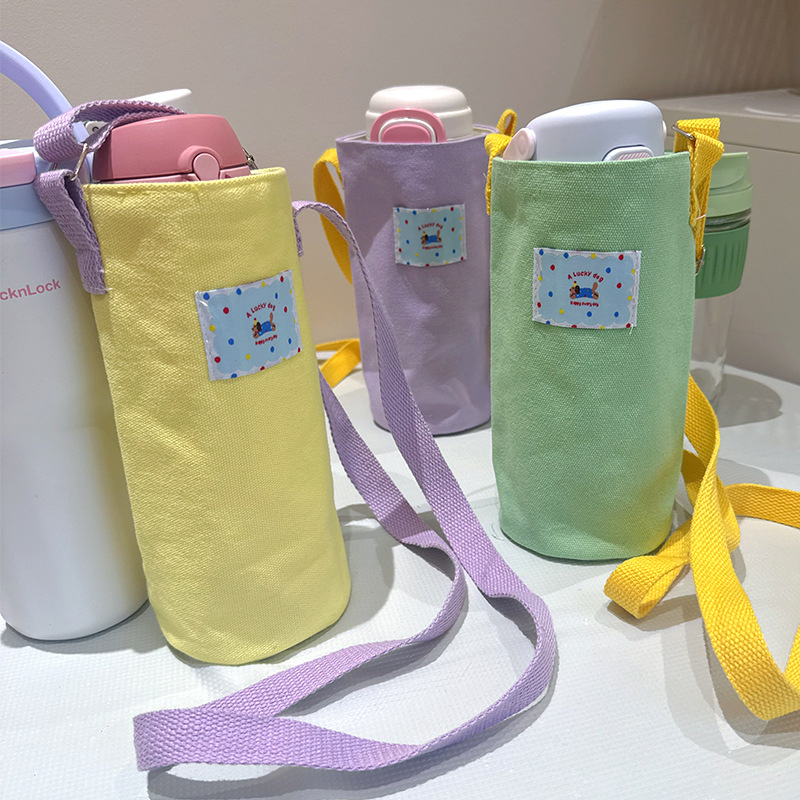 Daily Niche Design Water Bottle Bag, New Spring Style Casual Fashion Women's Solid Color Thermos Cup Shoulder Crossbody Bag