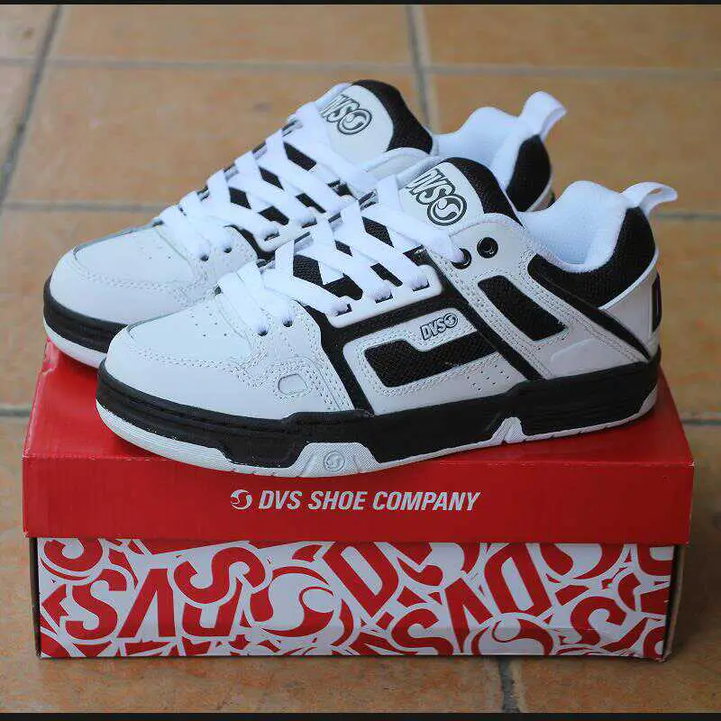 Black and White Dvs Skateboard Shoes Comanche Bread Shoes Sports Wear-Resistant Leather Bmx Sneakers for Men and Women