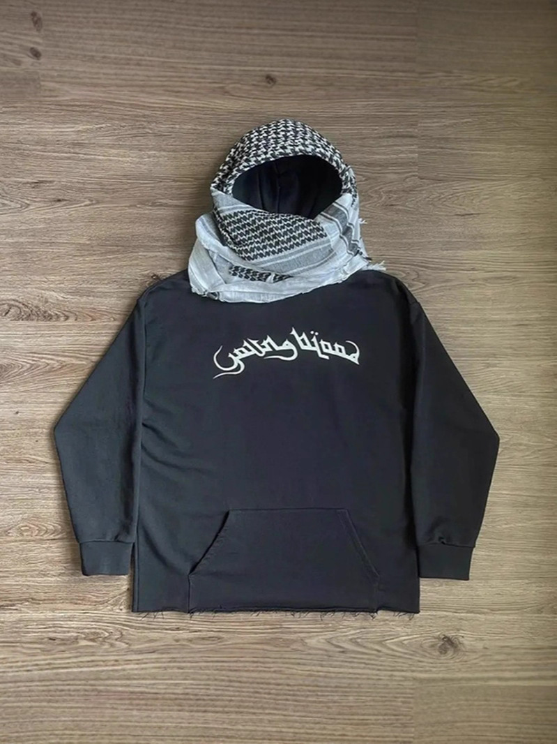 European and American Cross-Border 2025 Autumn and Winter New Hooded Sweatshirt Headscarf Design Trendy Brand Fashion Stylish Street Sweatshirt for Men and Women