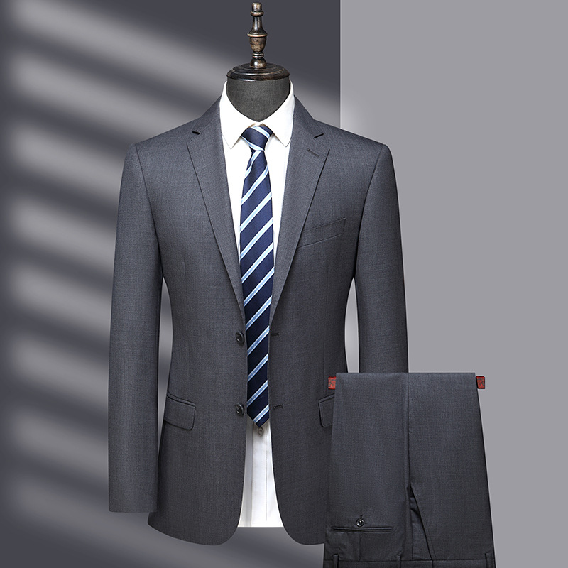 Worsted Wool Suit suit Spring and Autumn New Business Trend Men's Young and Middle-aged Fashion High-end Dress Suit