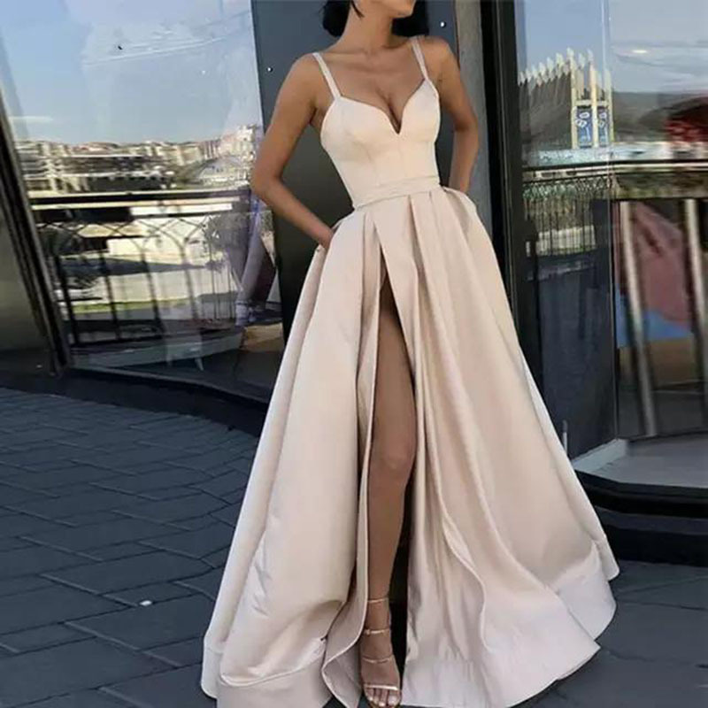 2025 New Spring Bride Wedding European and American Customized Tube Top Slim Casual Floor-Length Satin Wedding Banquet Dress