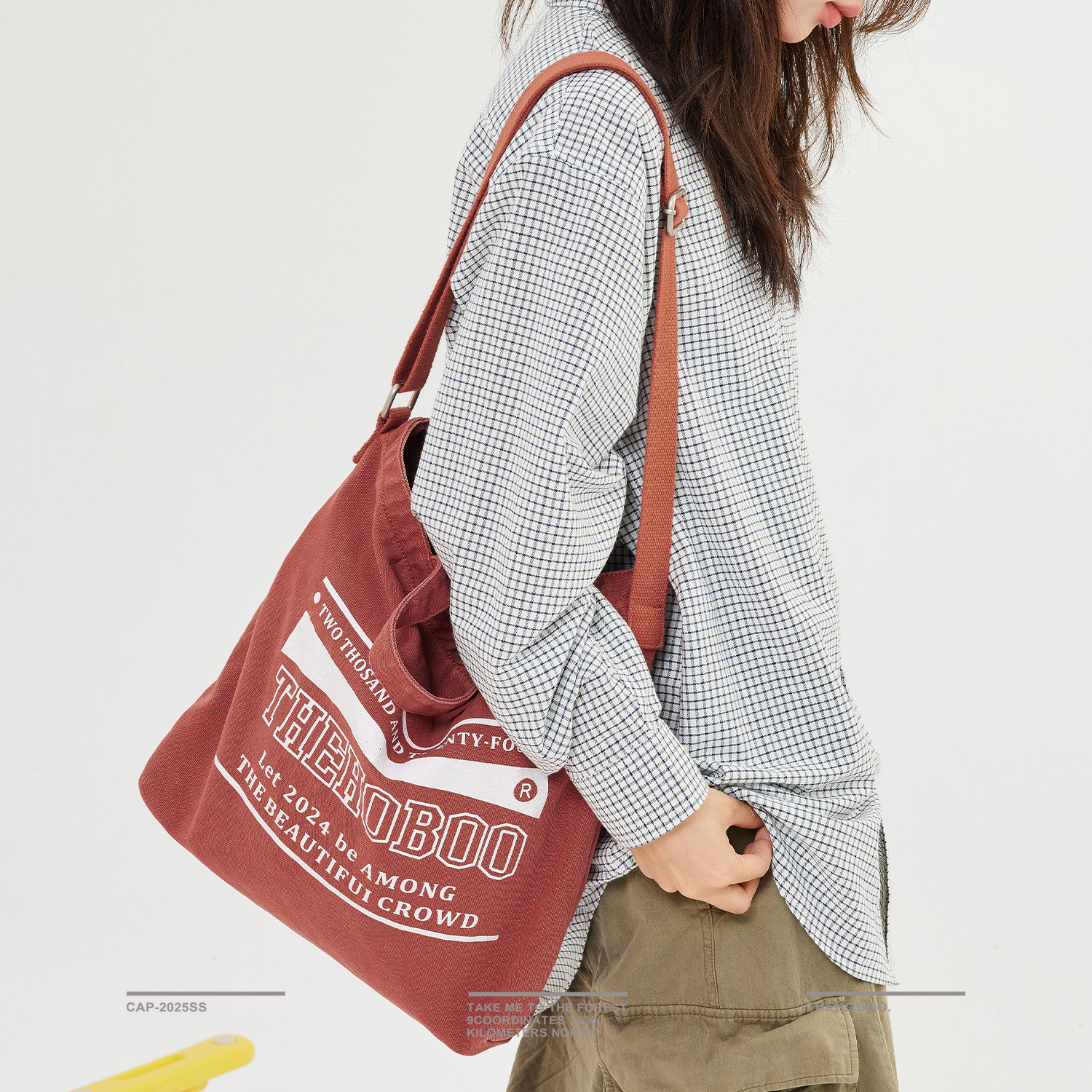 One-Shoulder Relaxed Cross-Body Canvas Bag Ins Student Environmental Protection Bag Large Capacity Canvas Shopping Bag Satchel Tote Bag for Women