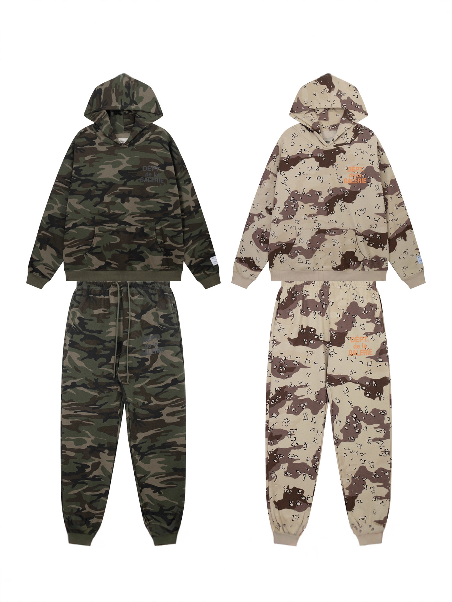 Gallery Dept New Classic Camouflage Basic Letter French Slogan Logo Printed Long-Sleeved Sweatshirt Suit