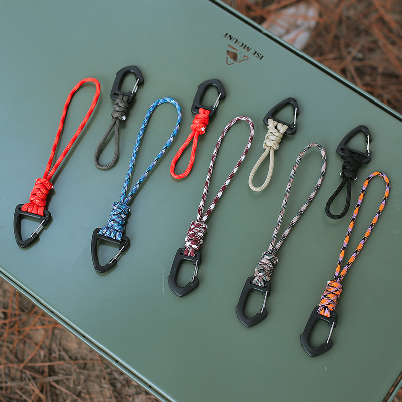 New Seven-core key lanyard anti-lost wrist hook outdoor camping multi-function hanging buckle triangle quick hanging hook