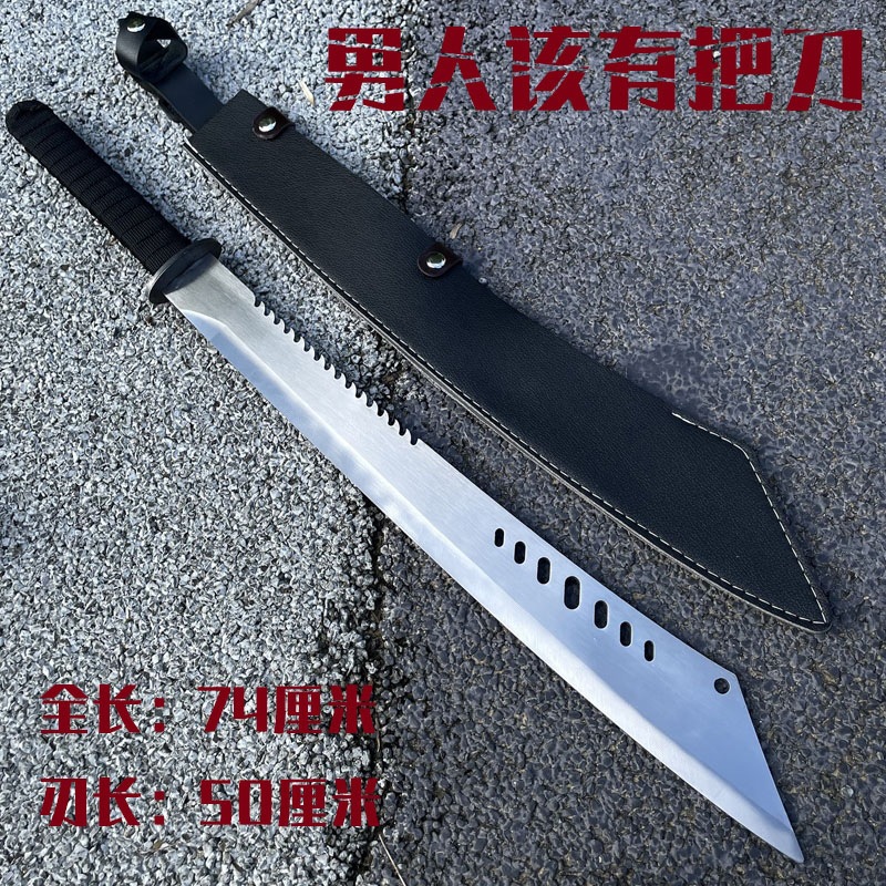 Outdoor Knife and Sword, Quenched Tang-Style Horizontal Sword, Hand-Forged Manganese Steel, Integrated Blade, Cold Weapon, Decorative Item, Collectible, Unsharpened QC-foto från 1688 på Qualit.ly