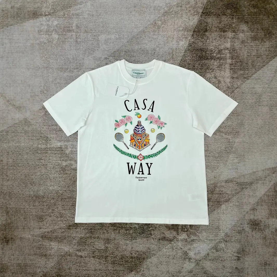 Casablanca Digital Printing Screen Printing Short-Sleeved T-Shirt Shirt Independent Station Cross-Border E-Commerce