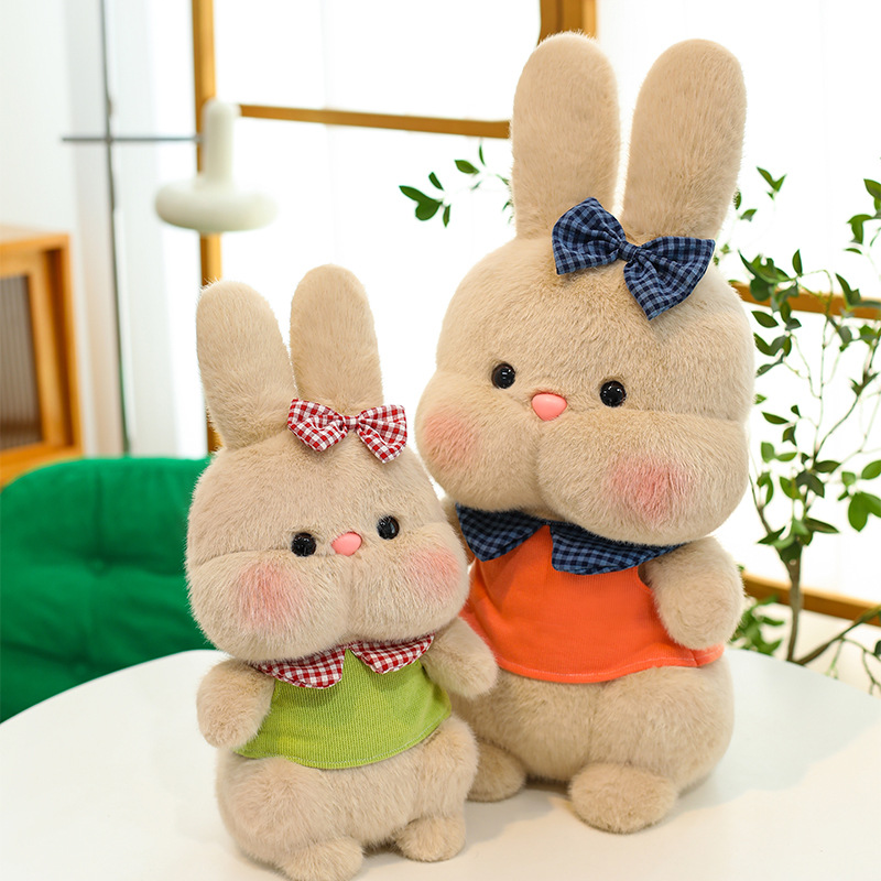 Cartoon Cute and Silly Dressed-Up Rabbit Plush Toy Doll Girl's Birthday Gift Sleeping Doll Foreign Trade Wholesale