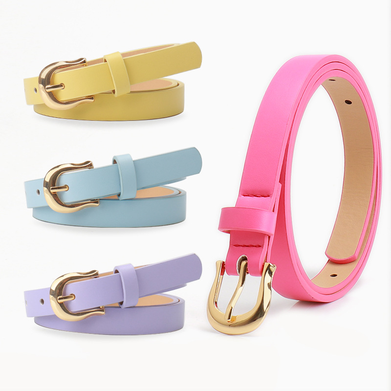 Women's Belt Korean-style Commuter All-match Pin Buckle Flat Belt Women's Candy-colored Simple Style Decorative Jeans Belt