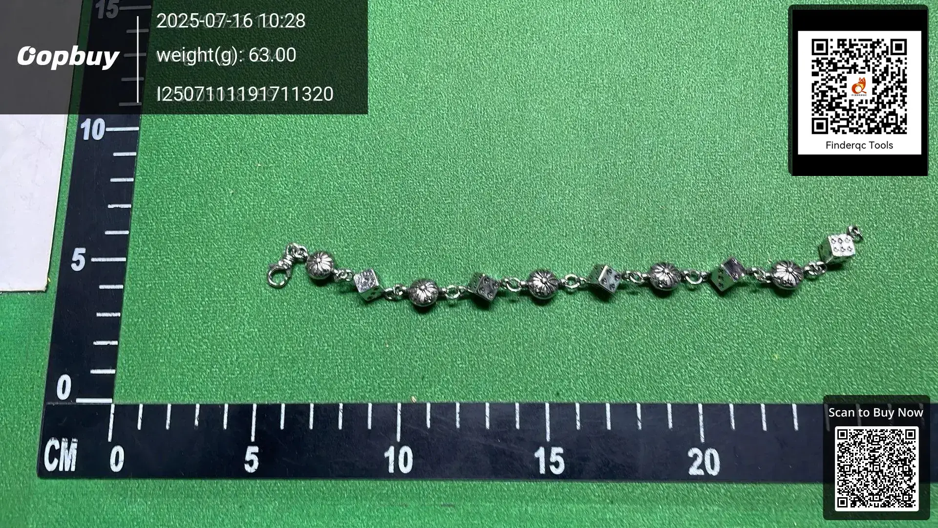 Crowe Heart Classic Bracelet Men's and Women's Style Retro Thai Silver Cross Dice Bracelet Punk Quan Zhilong Same Style