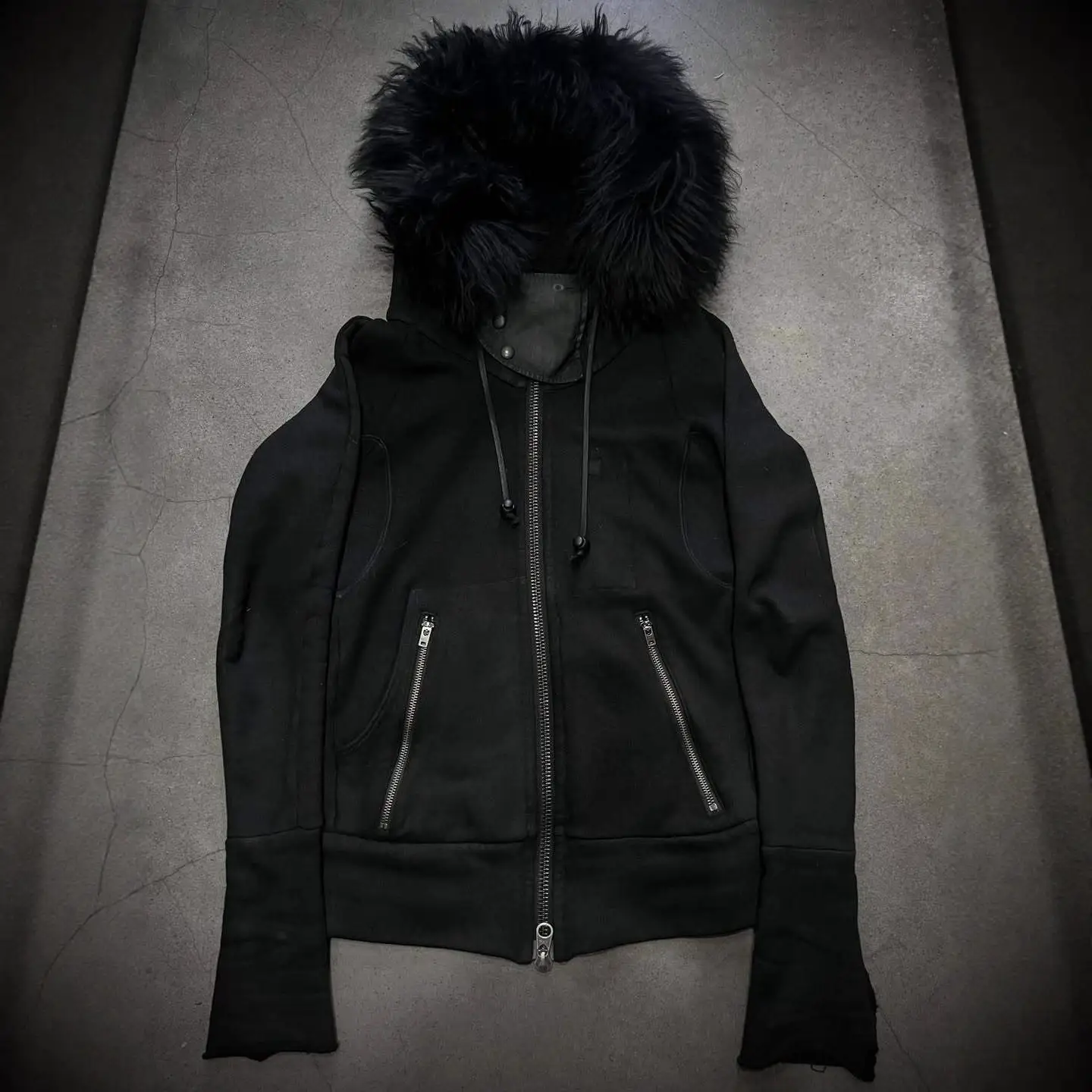 European and American Cross-Border Vintage Pure Color Retro Gothic Dark Style Autumn and Winter Punk Style Plush Hat Sweatshirt Jacket