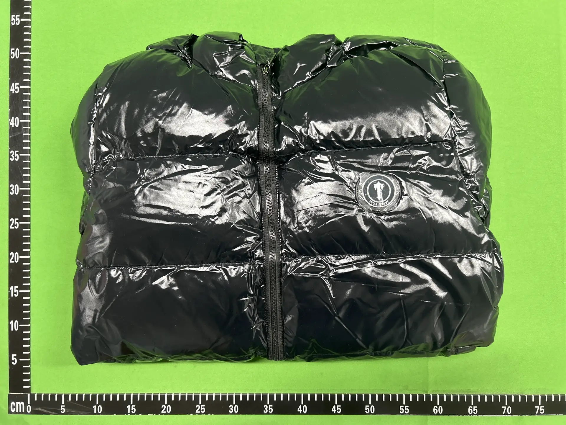 Foreign trade Trapstar new small standard black bright padded cotton-padded jacket hat detachable jacket couple coat