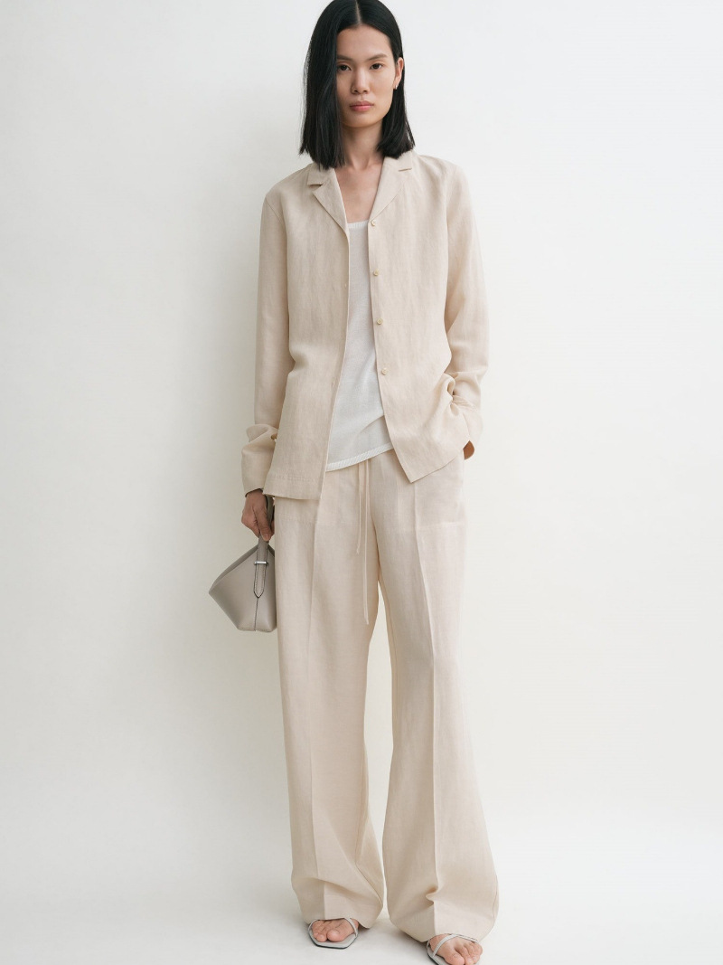 Longmei Lazy Slim-Fit Long-Sleeve Shirt for Women 2026 Early Spring New Nordic Tot Style Simple Commuting Lapel Top