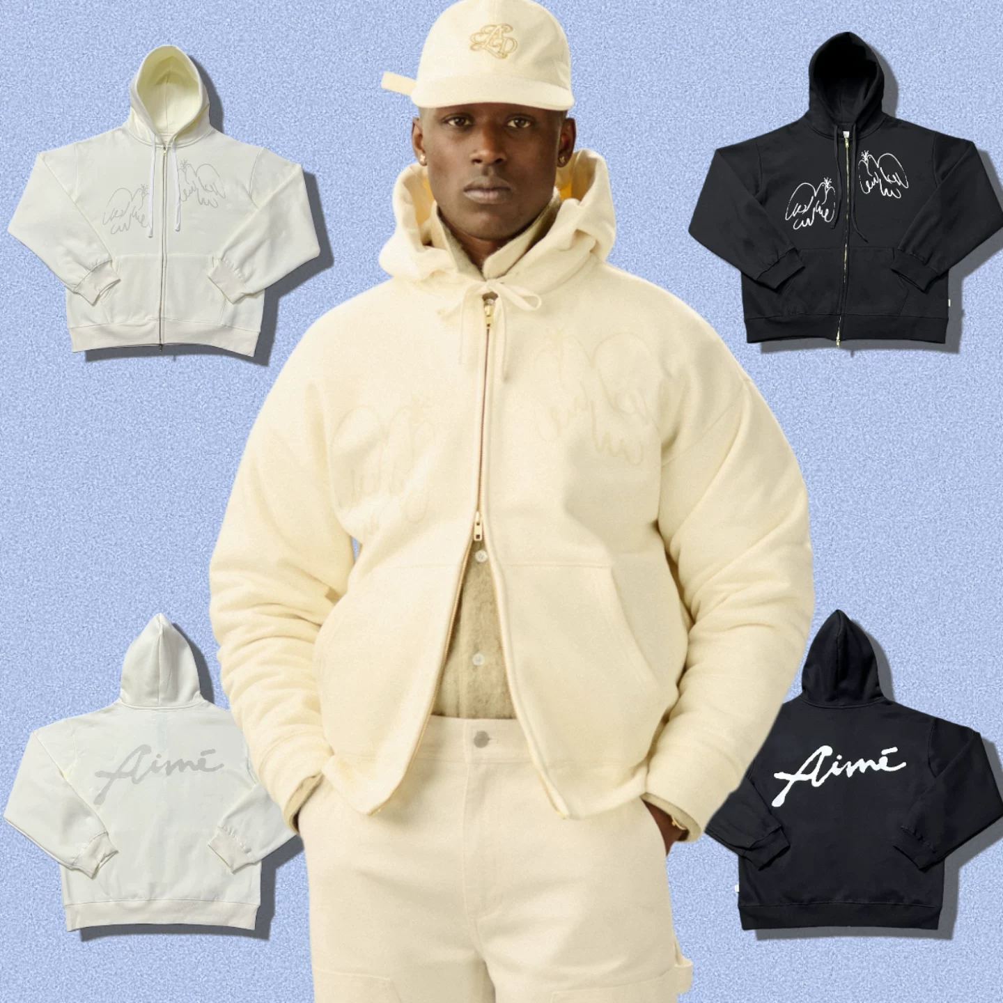 Correct version ALD aime leon dore street casual peace dove American retro cardigan hooded sweatshirt