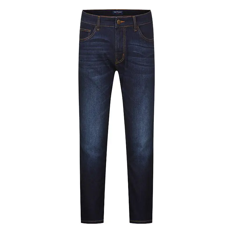Hush Puppies Men's Pants Autum Four-Way Elastic Soft Plaid Easiest for Match Straight-Leg Denim pants