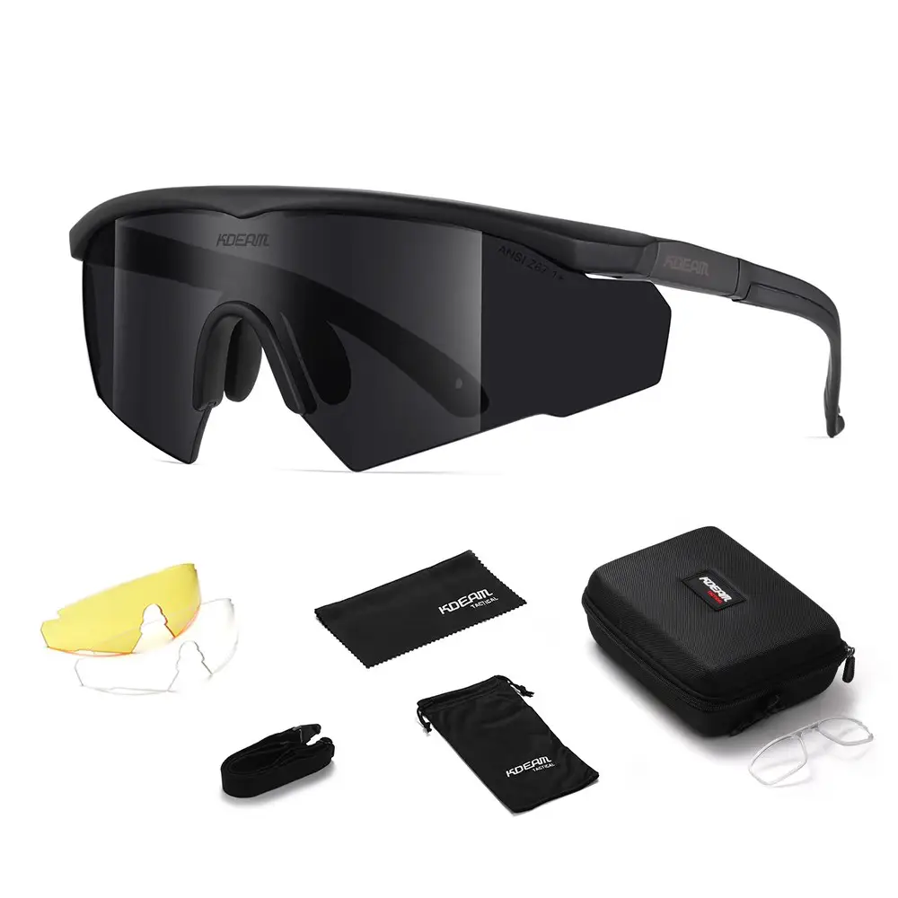 Kdeam Military Fan Protective Sunglasses Tr Frame Sunglasses Ansi Z87 Standard 2.5 Thickened Lenses Cycling Glasses