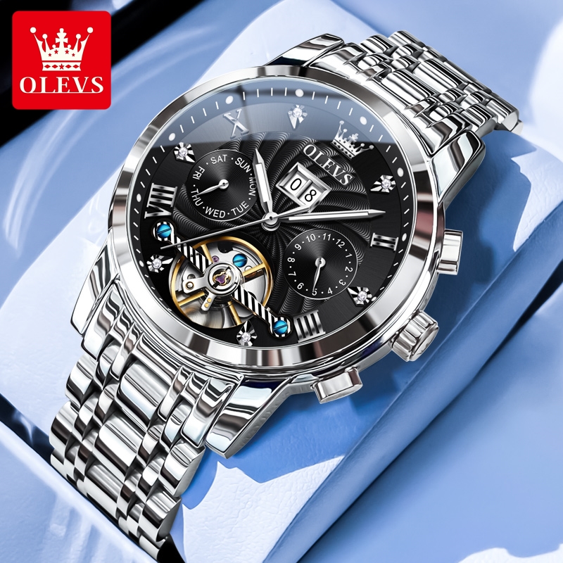 Fully Automatic Tourbillon Men's Pure Mechanical Watch Men's Watch Advanced Sense Waterproof Luminous Student Business Trendy Explosions