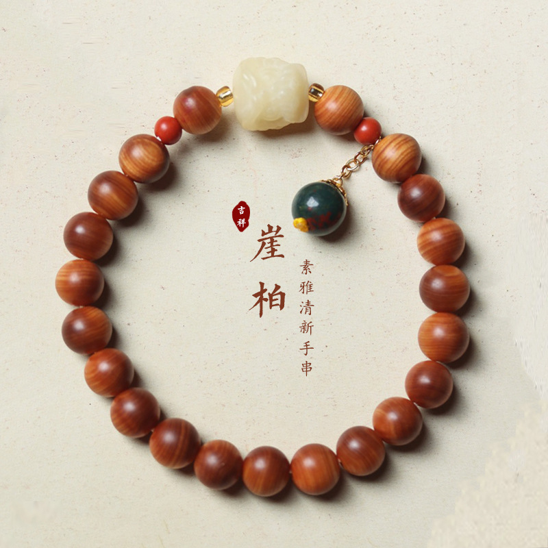 Chenhua material Taihang Yabai Buddha beads accessories boxwood Lotus Bracelet Men and women Wenwan bracelet holding DIY original