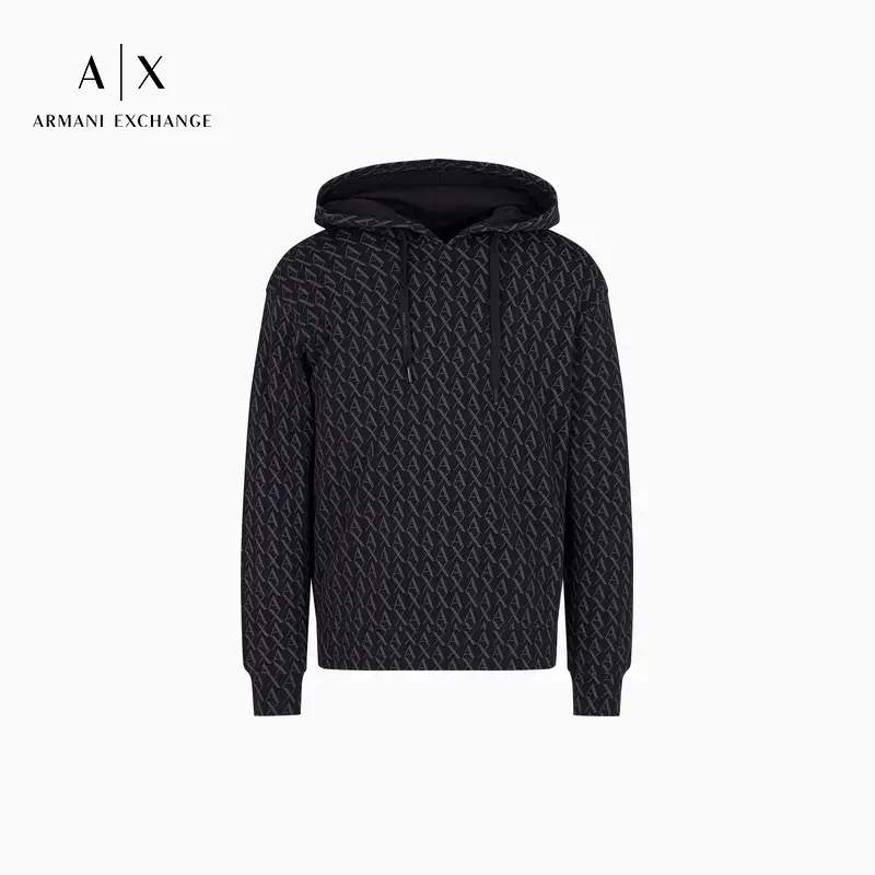 Armani Exchange/Armani Fall and winter New arrival Men Cotton Hooded Print Heavy weight Sweatshirt
