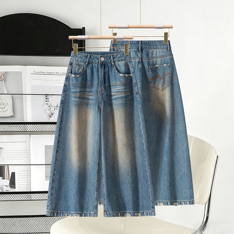 High-Waisted Slimming Wide-Leg Jeans for Women, 2026 Summer New Fashion Loose and Stylish Korean-Style Cropped Pants