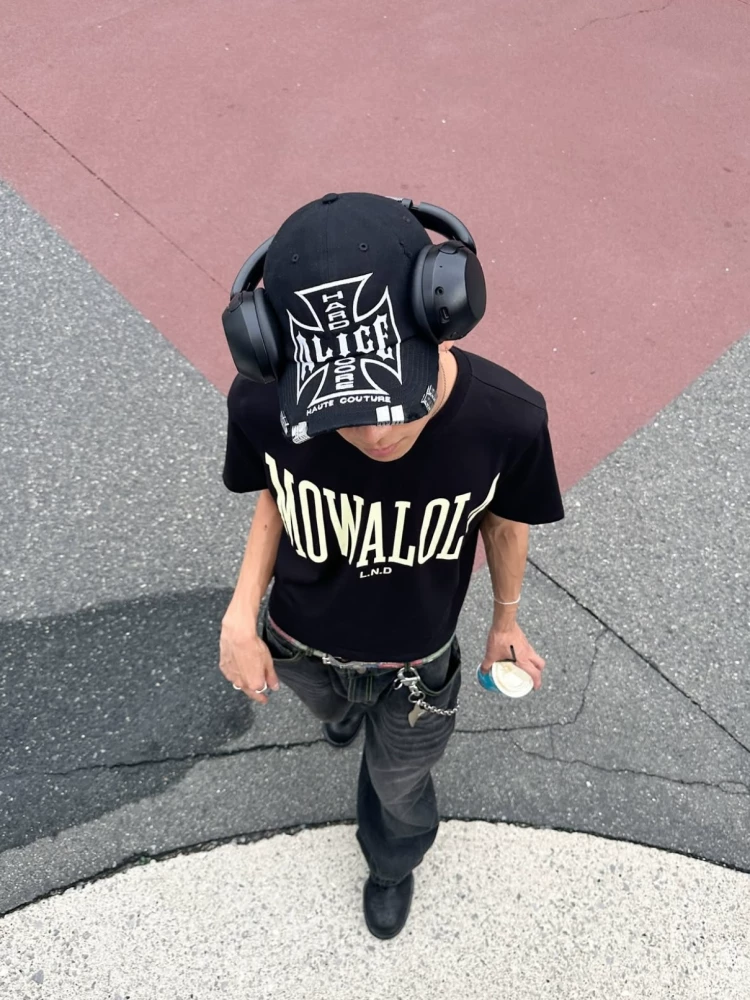 Mowalola Opium Yvl Style Black Visual Style Basic Printed Slim Fit T-Shirt Tee