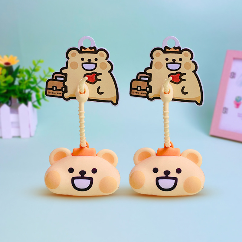New Genuine Bear Bug Coin Purse Keychain Headphone Storage Bag Creative Cute Mini Bag Pendant