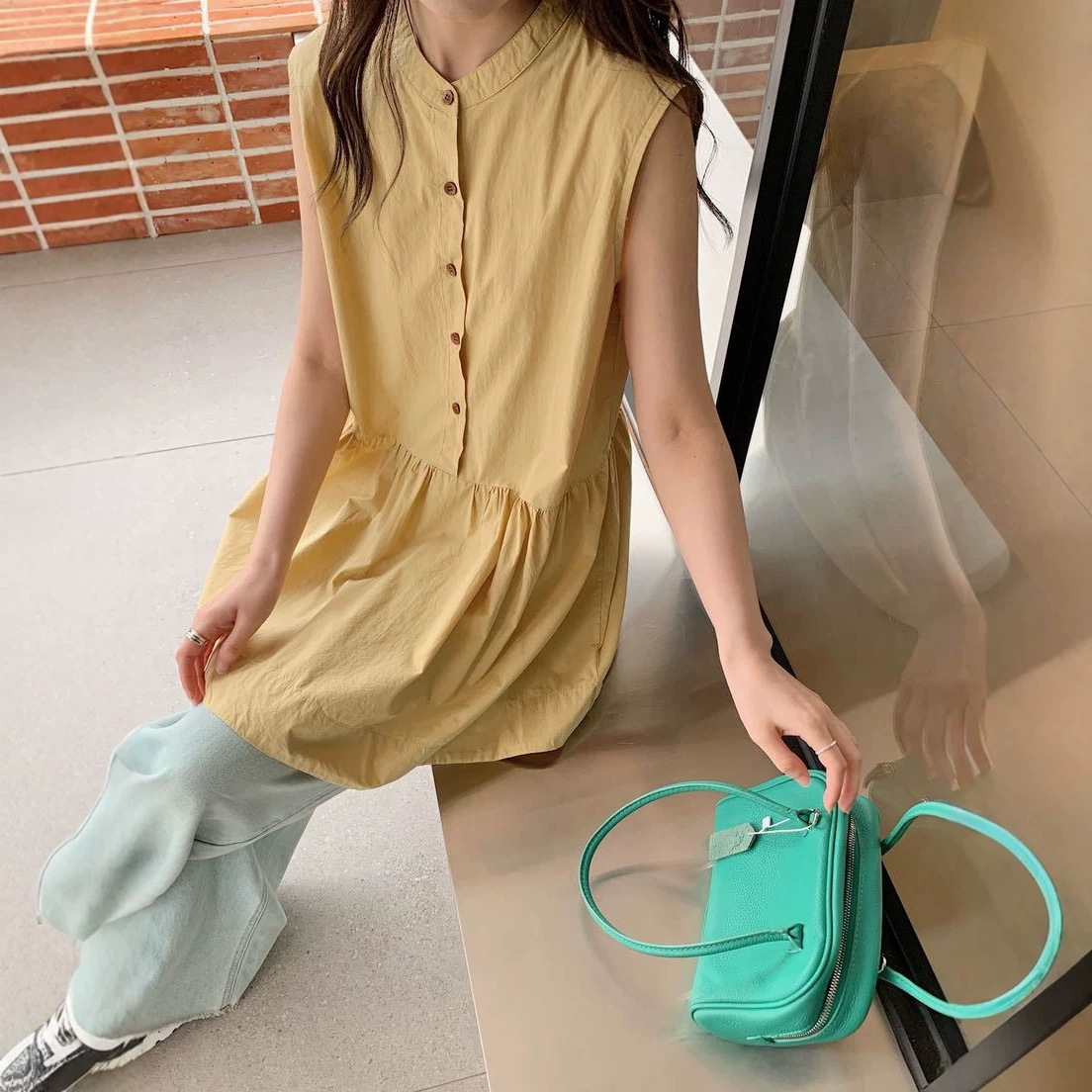 2026 Summer New Japanese Style Round Neck Vest Dress for Women, Loose and Versatile, Suitable for Layering, Sleeveless Dress