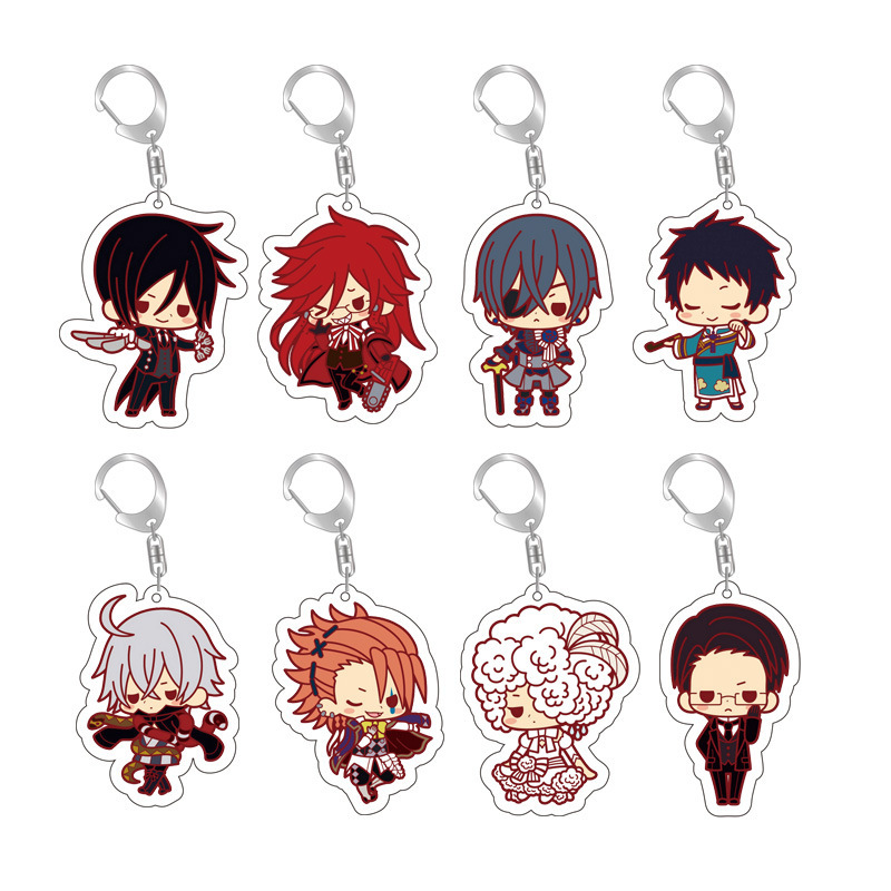 Black Deacon peripheral pendant cute Charles Sebas sauce acrylic keychain double-sided transparent long exhibition