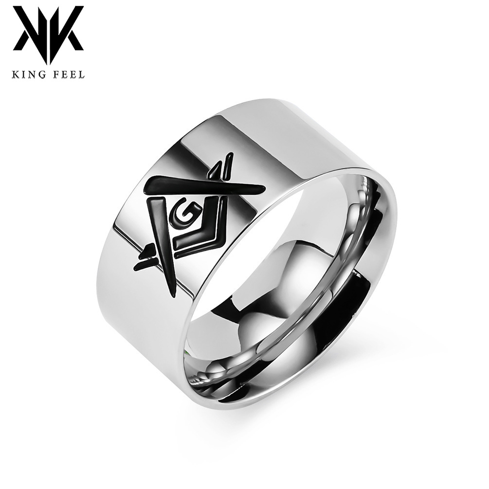 Cross-border e-commerce Europe and the United States titanium steel Masonic ring niche jewelry spot wholesale stainless steel hand wrench