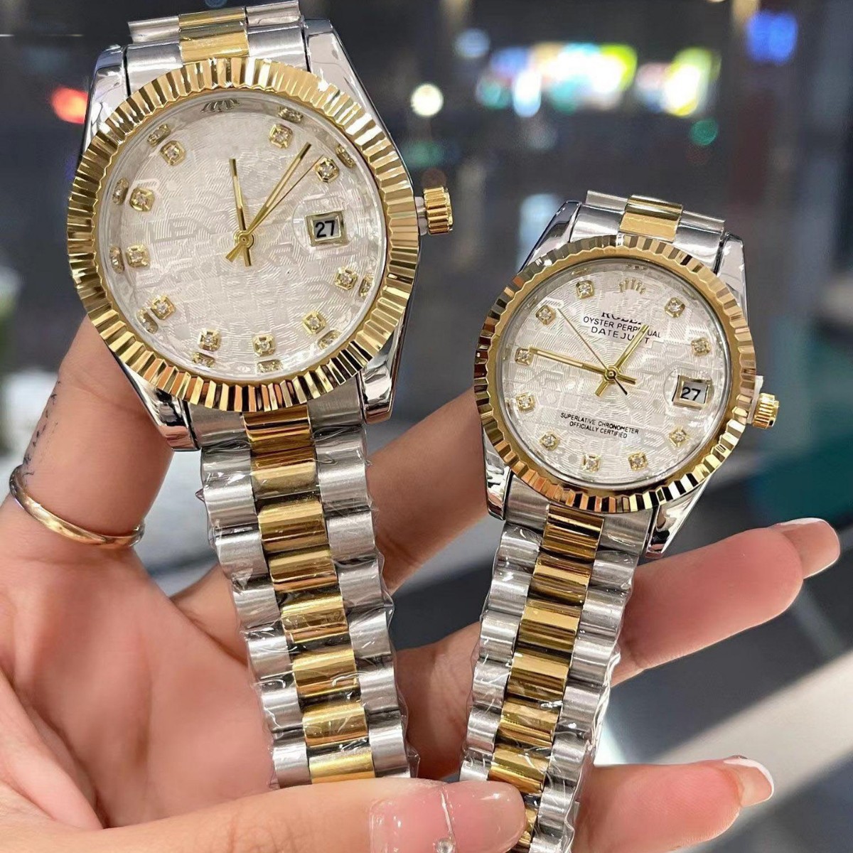 Net red foreign trade live broadcast classic series stainless steel with couple pair watch quartz watch wholesale with box