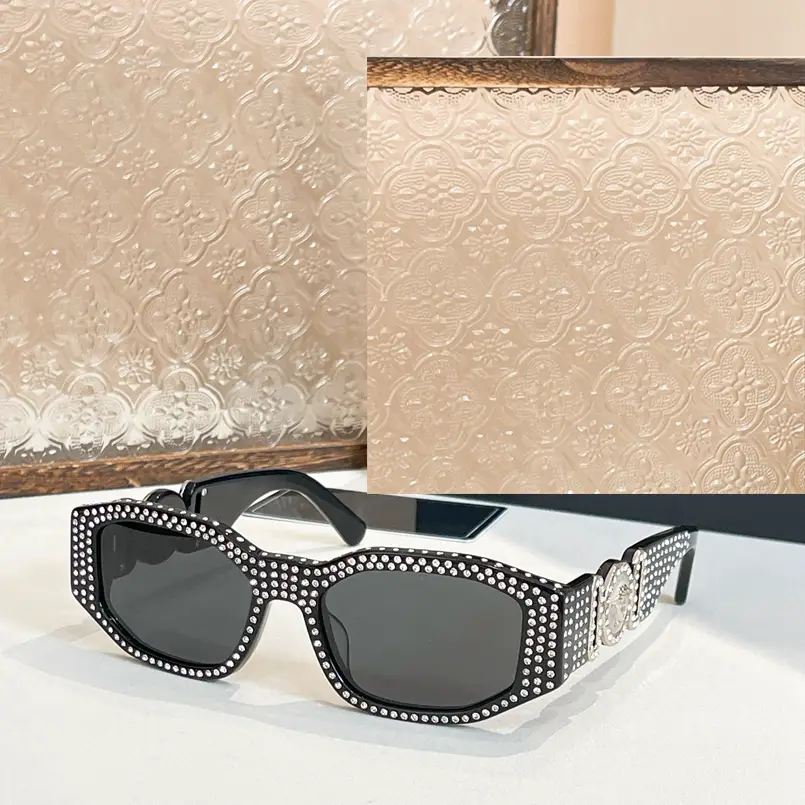 New arrival Polygonal Plate Sunglasses 4361U Men's and Women's Neutral Fashion Wind Diamond Fashion Sunglasses Black