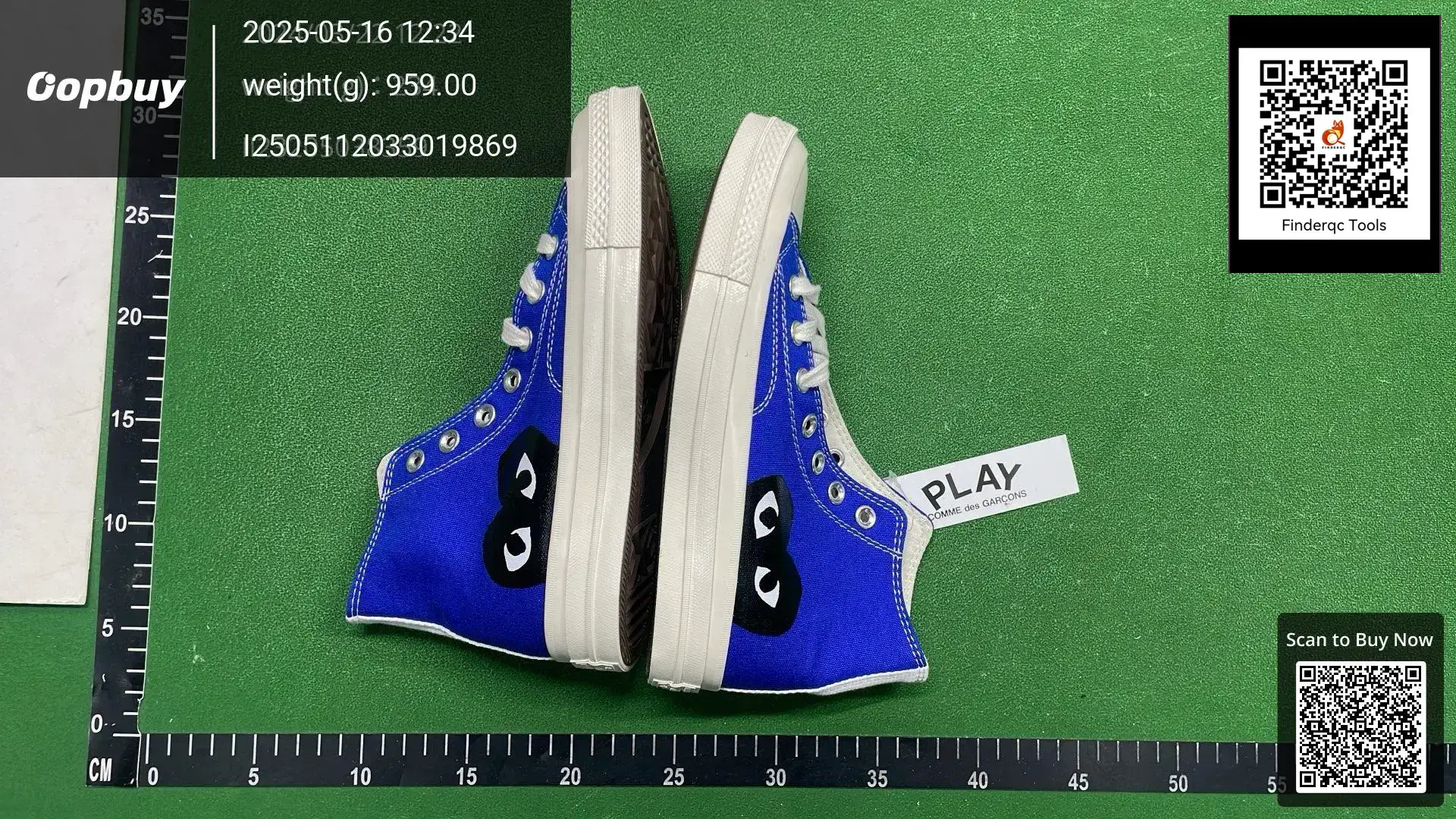 Comme des Garcons PLAY All Star Big Eyes Canvas Shoes Blue
