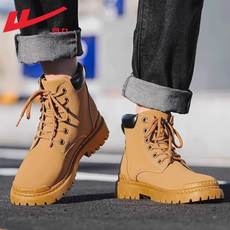 Pull-Back Martin Boots for Men, 2026 New Autumn Hot-Selling Boots, Men's Workwear Hiking Shoes, Men's Thick-Soled Yellow Boots