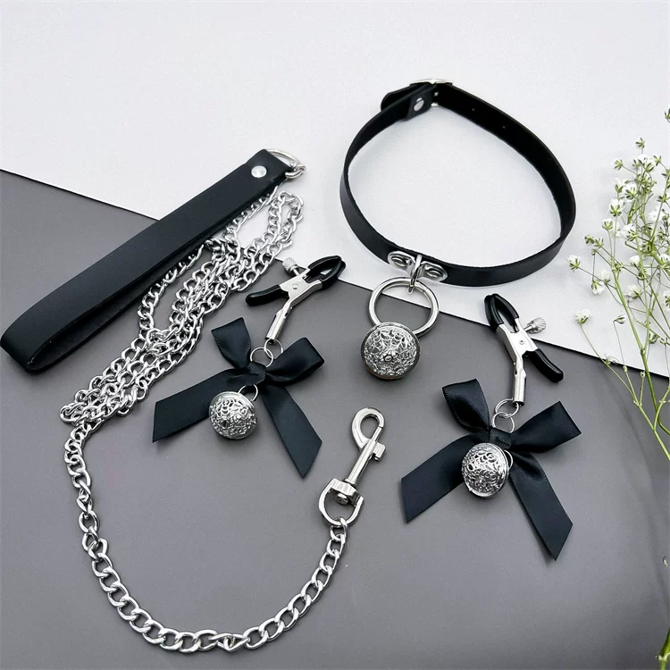 Female Nipple Clamp, Palace Bell, Sexy Nipple Kneading, Passionate Female Bed Kneading Collar, Traction Rope Set, Utensils