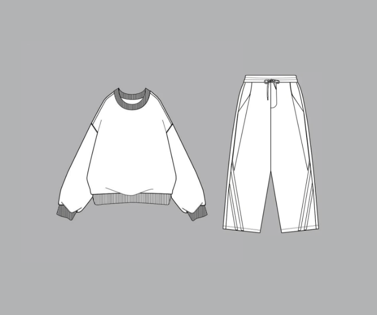 两色圆领刺绣套装-奈 528891