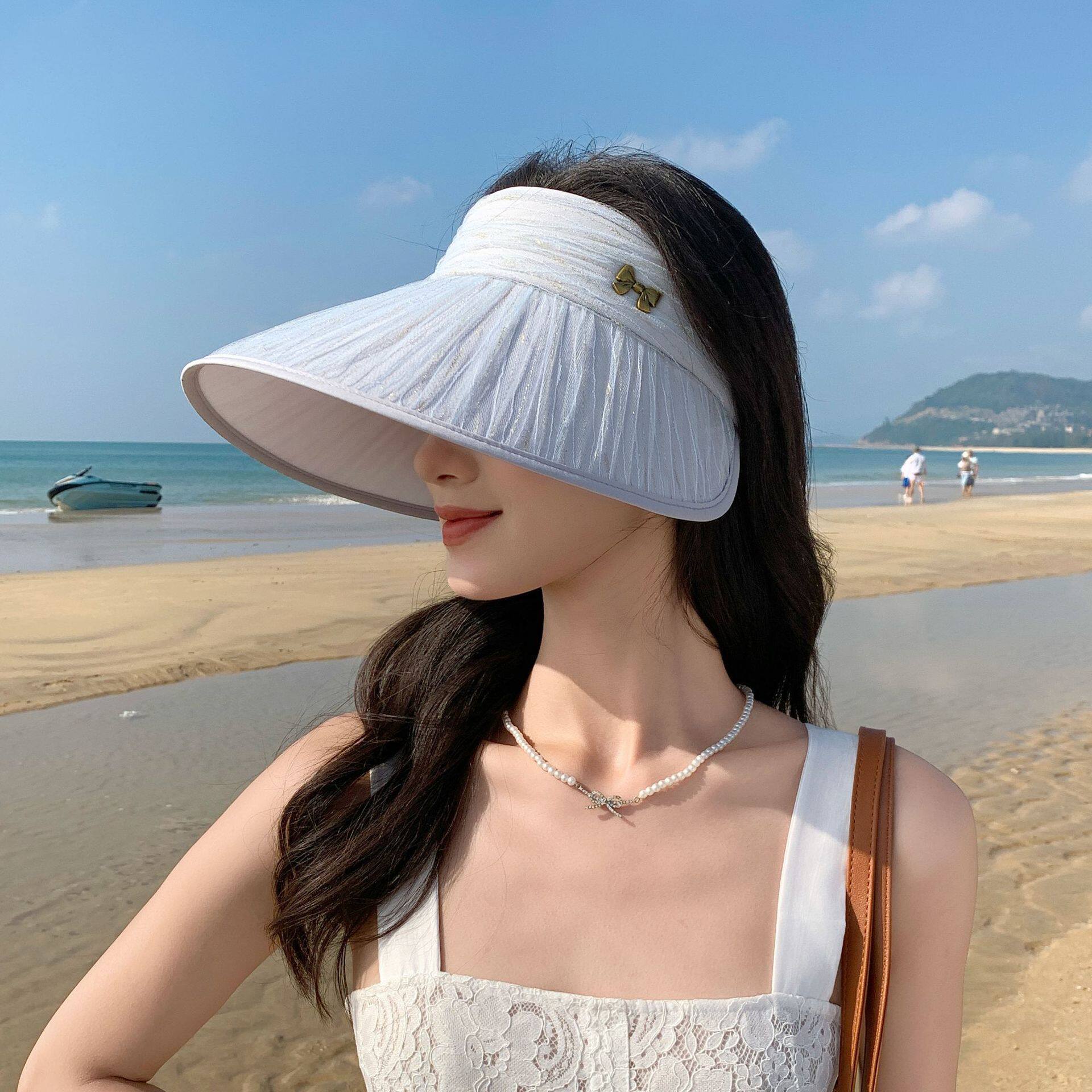 New Style Butterfly Visor Hat for Women, Summer Outdoor Uv Protection Shell Hat, Beach Sun Hat