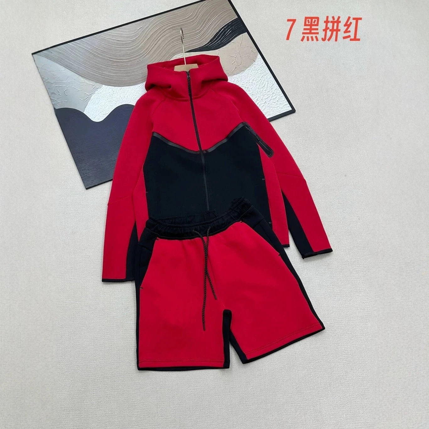 科技新款夹克连帽套装短裤950+694